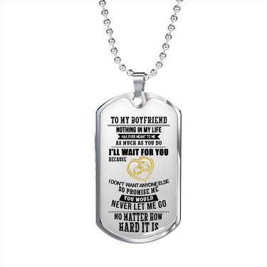 To My Boyfriend Dog Tag Necklace - Valentine gifts for Boyfriend from Girlfriend